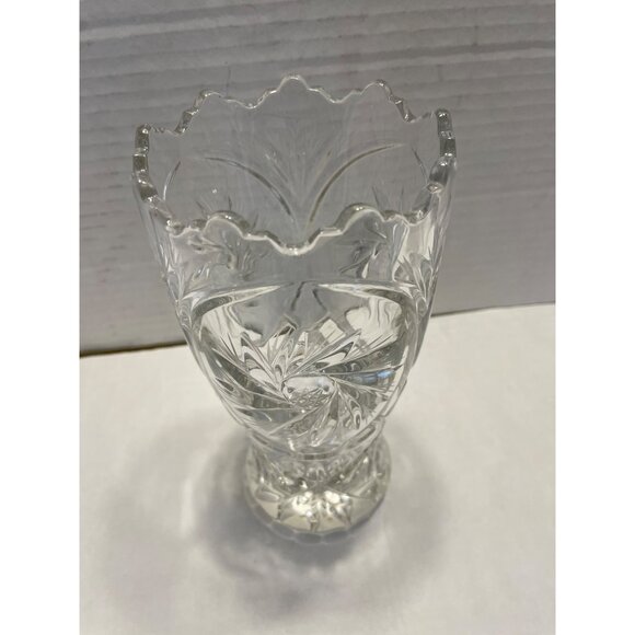 Vintage Heavy Etched Crystal Vase Germany Excellent RARE Find - Picture 3 of 10